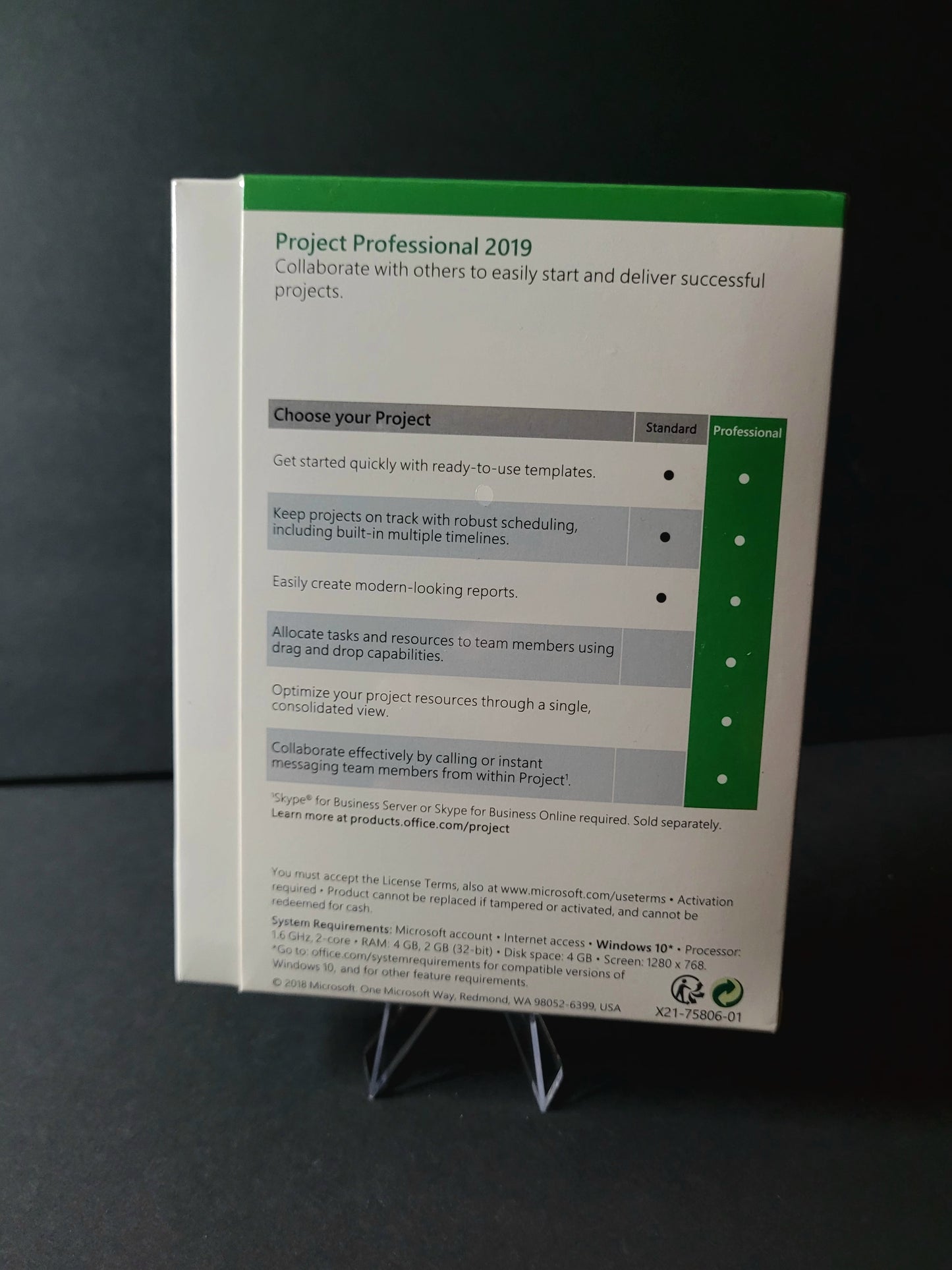 MS Project 2019 Pro Retail box. Please Read Description