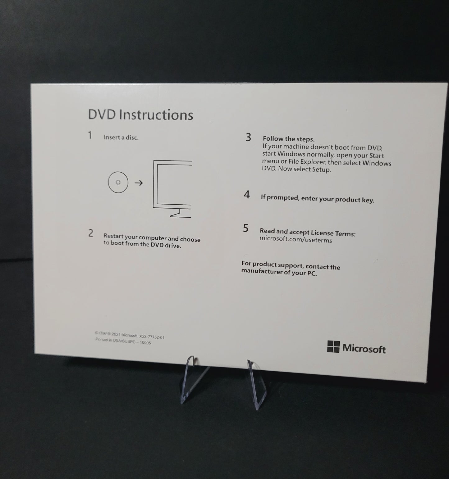 Windows 11 Pro 64 Bit 
DVD and Product Key
