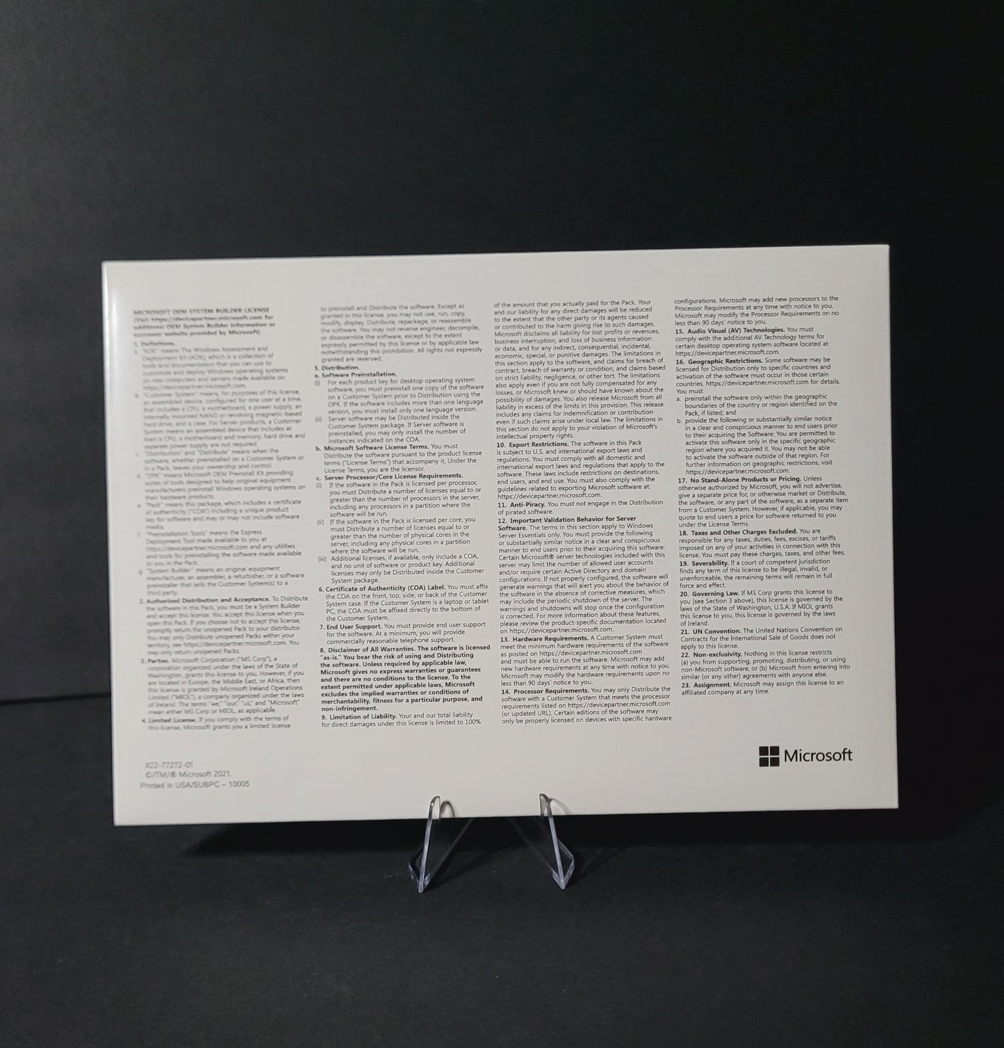 Windows 11 Pro 64 Bit 
DVD and Product Key
